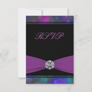 RSVP de Quinceañera Azul Teal Púrpura