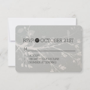 RSVP de ramas de pájaro gris