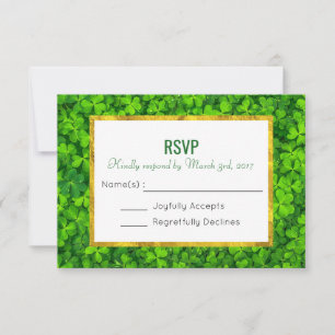 RSVP de Relieve metalizado dorado falso