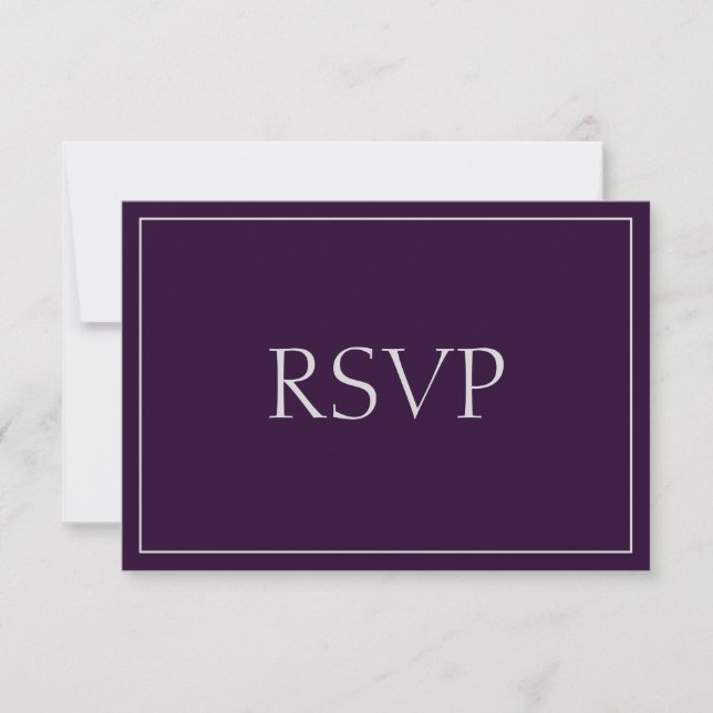 RSVP de respuesta de Plata y Pluma atractiva (Anverso)