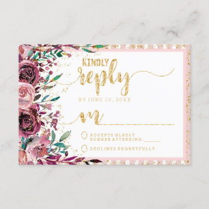 RSVP de respuestas de Bodas de oro y bandas de flo
