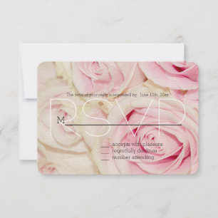 RSVP de rosas blancas rosadas de bonito