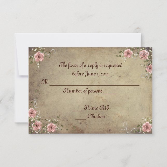RSVP de Rose Bouquet de Vintage (Anverso)