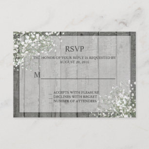 RSVP de RSVP de Razon por el aliento del bebé blan