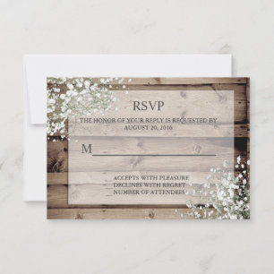 RSVP de RSVP de Razon por el aliento del bebé blan