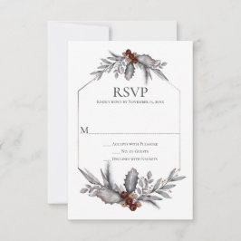 RSVP de Rústica Plata Gris Rust Brown Berries