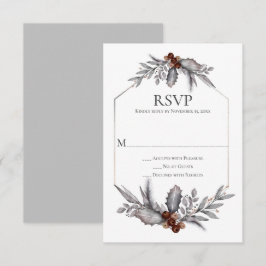 RSVP de Rústica Plata Gris Rust Brown Berries