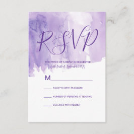 RSVP de salpicaduras de color violeta púrpura