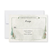 RSVP de selva de pino de acuarela rusa