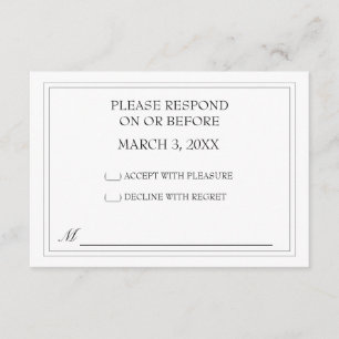 RSVP de simple boda negra