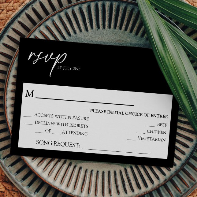 RSVP de solicitud de canción de Boda negro clásico (Subido por el creador)