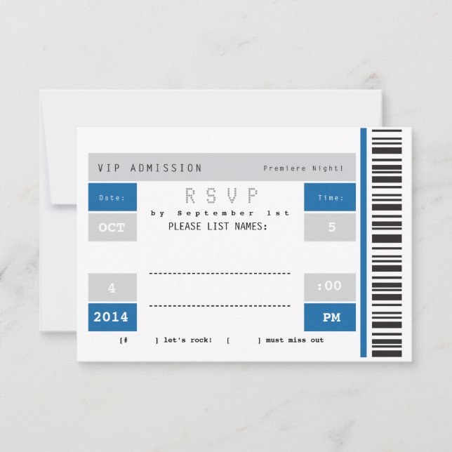 RSVP de Stub de boletos de concierto (Anverso)