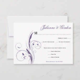 RSVP de Swirls Floral Púrpura Genérica