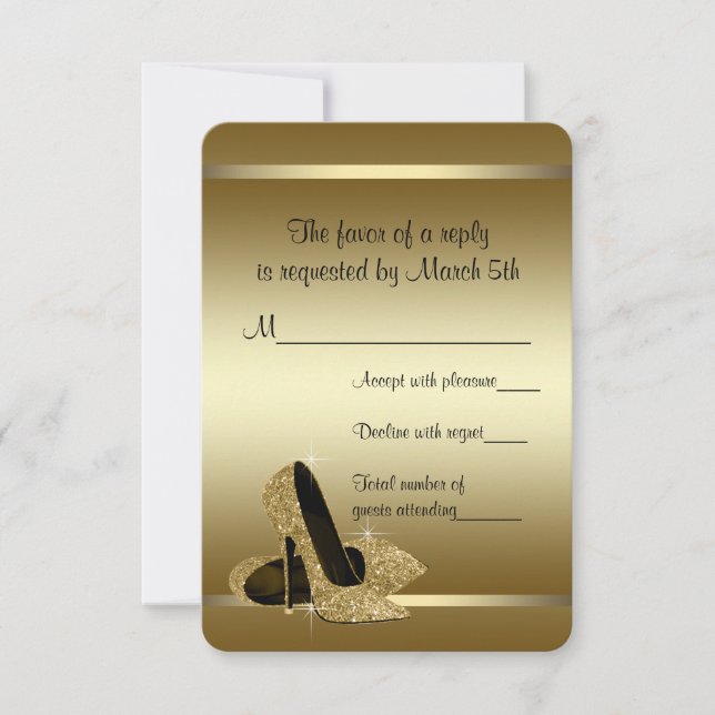 RSVP de tacones altos de oro negro (Anverso)