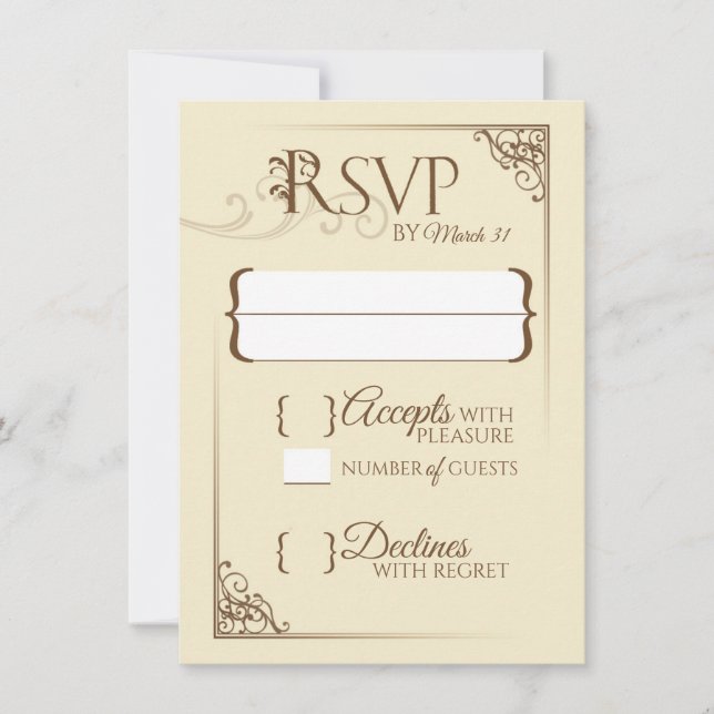 RSVP de una boda horaria (Anverso)