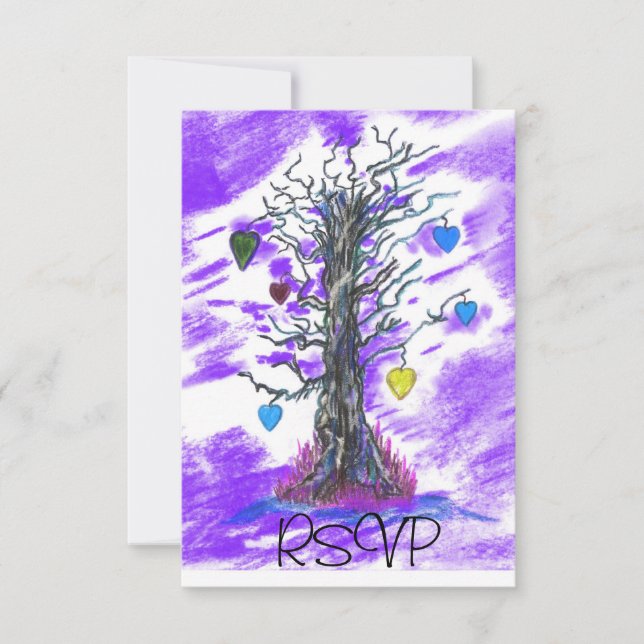 RSVP del árbol de amor morado (Anverso)