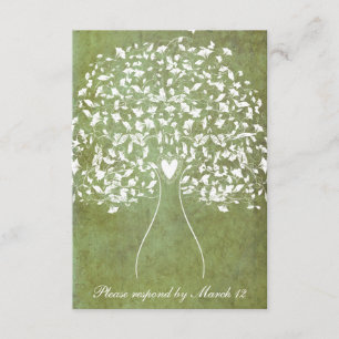 Rsvp del árbol verde de Marble dorado con sobres