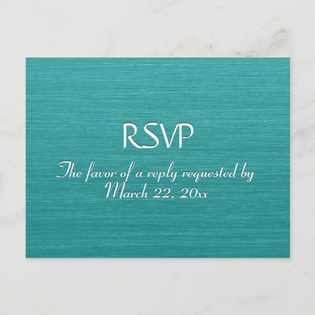 RSVP del menú azul Verde azulado cepillado (Anverso)