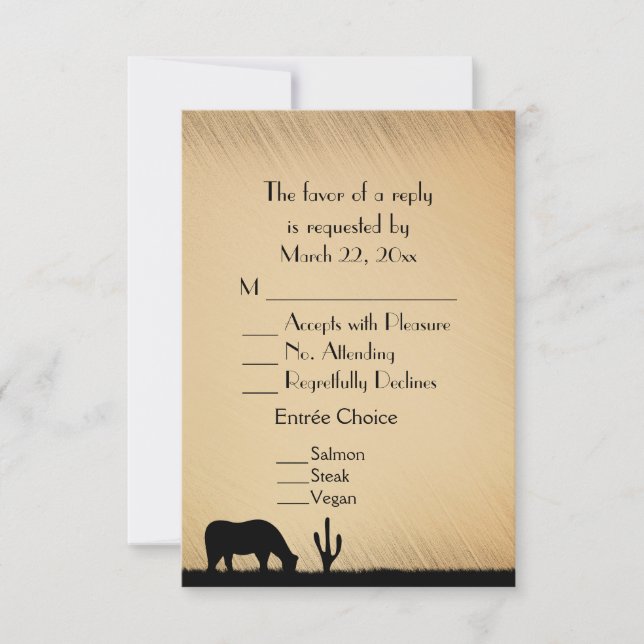 RSVP del menú Boda occidental (Anverso)