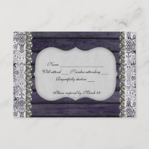 Rsvp diamante de imitación de madera del cordón