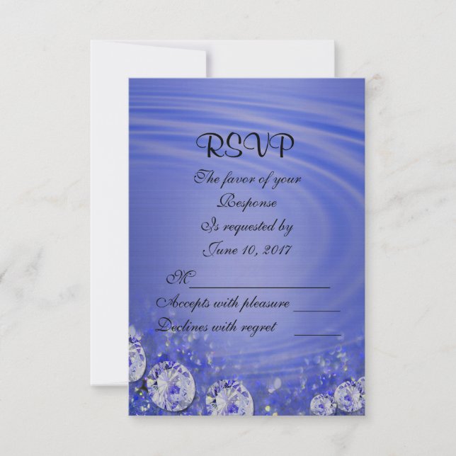 RSVP diamantes de tarjetas de respuesta de boda y  (Anverso)