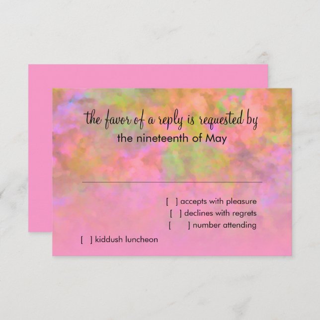 RSVP Diseño abstracto en rosa (Anverso / Reverso)