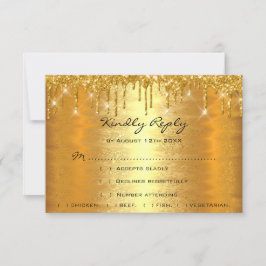 RSVP Drips Gold Spark Boda Aniversario Lux