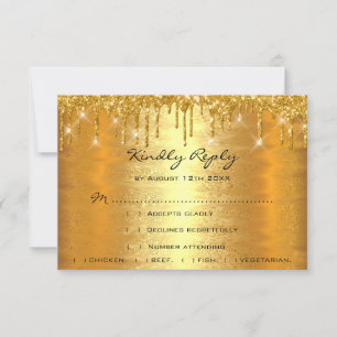 RSVP Drips Gold Spark Boda Aniversario Lux