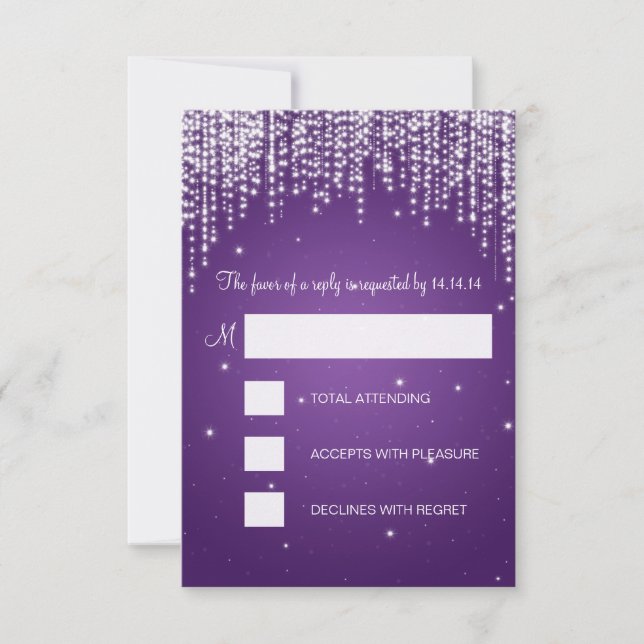 RSVP Dulce Dieciséis Fiestas Noche Dazzle Purple (Anverso)