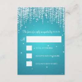 RSVP Dulce Dieciséis Fiestas Noche Dazzle Turquois