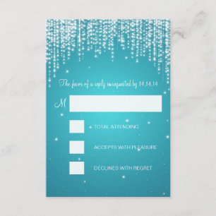 RSVP Dulce Dieciséis Fiestas Noche Dazzle Turquois