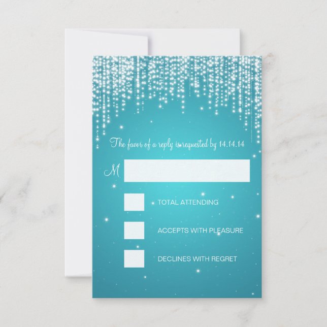 RSVP Dulce Dieciséis Fiestas Noche Dazzle Turquois (Anverso)