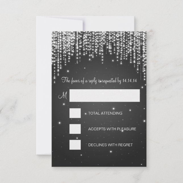 RSVP Dulce Dieciséis Fiestas Nocturna Dazzle Negro (Anverso)