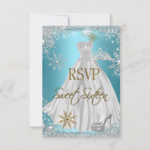 RSVP Dulces 16 Dulces Dieciséis Elite Teal Blanco