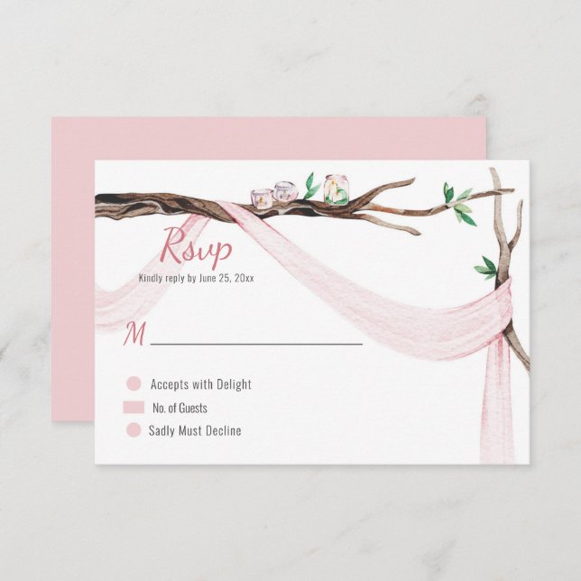 RSVP Ecléctica Romance Tree Branch Rubor Gauze Ros (Anverso / Reverso)