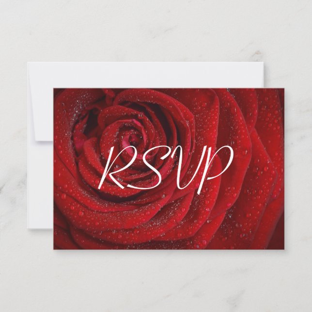 RSVP Elegant Red Rose Floral Boda (Anverso)