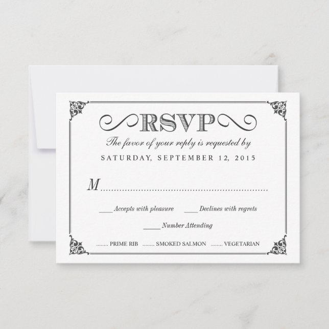 RSVP Elegant Vintage Chalkboard Bodas (Anverso)