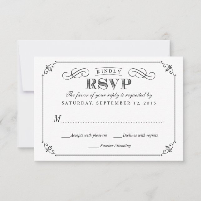 RSVP Elegant Vintage Chalkboard Stlye Boda (Anverso)