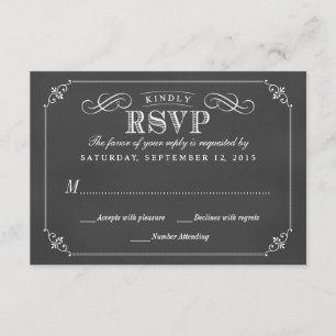RSVP Elegante Boda Rústico de tablero de cuadros