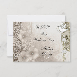 RSVP Elegante Boda Vintage Sepia White Dove