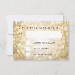 RSVP Elegante Champagne Dorado Azul Marino Boda