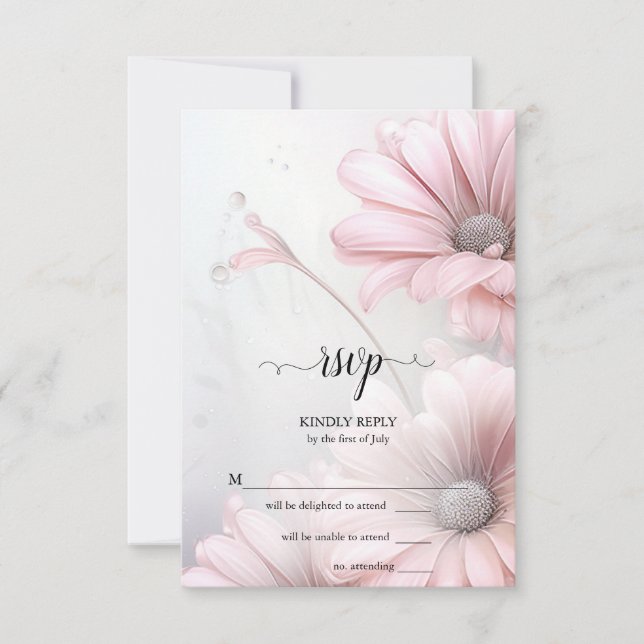 RSVP Elegante Daisies Rosa (Anverso)