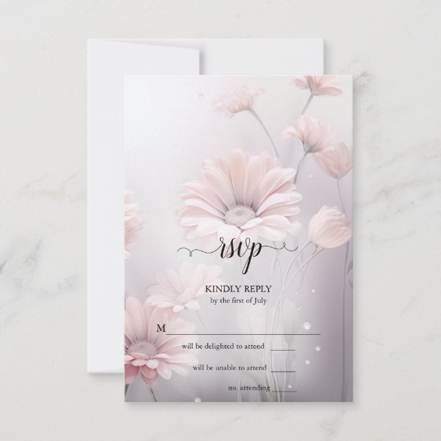 RSVP Elegante Daisies Rosa (Anverso)