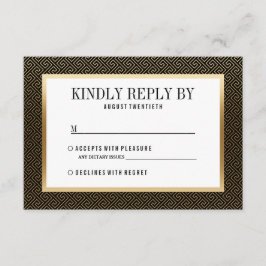 RSVP | Elegante geométrico formal de oro sobre neg