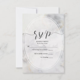 RSVP Elegante gris y dorado pálido nubes blandas