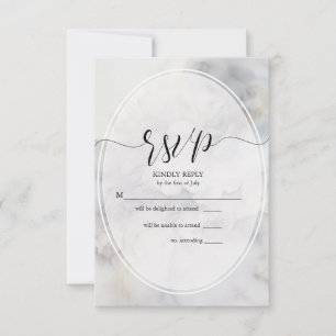 RSVP Elegante gris y dorado pálido nubes blandas