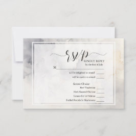 RSVP Elegante gris y dorado pálido nubes blandas