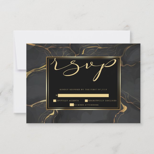 RSVP | Elegante oro y negro desangrado (Anverso)