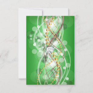 RSVP Elegante Verde Lima Oro Diamante Joya Fiesta