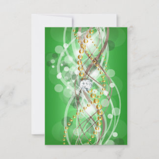 RSVP Elegante Verde Lima Oro Diamante Joya Fiesta